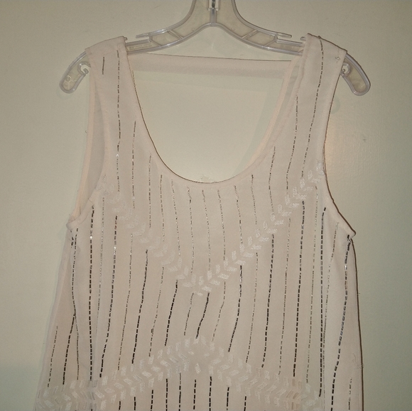 Gentle Fawn Flapper Girl beaded dress beige Great Gatsby NWT ivory prom retro - Picture 5 of 10